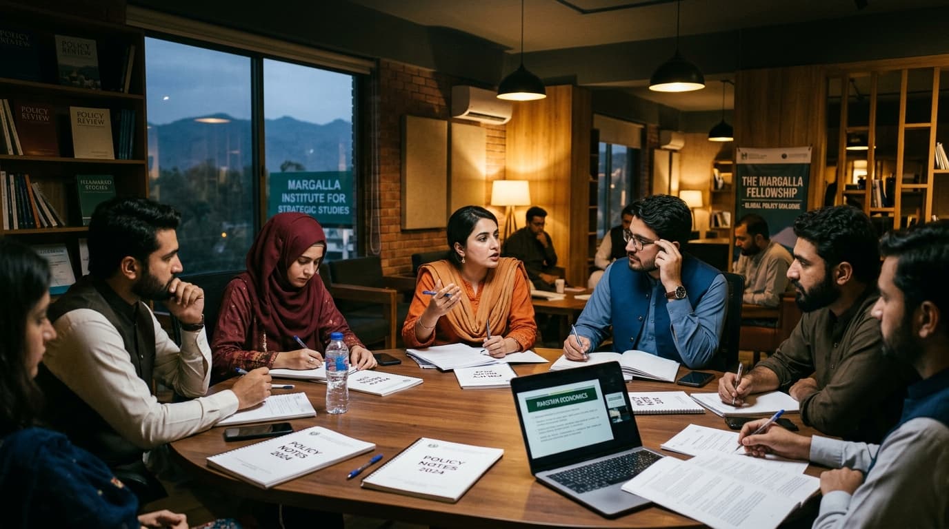 Emerging policy scholars and research fellows at an intensive roundtable debate in Islamabad